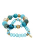 Semi Precious Gummi Stone Blue Bracelet - Sugar NY