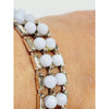 Vintage Designer Light Blue Glass & Rhinestone Amazing Bracelet (A266)