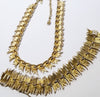 Vintage Francois rhinestone gold necklace & bracelet Set - Sugar NY