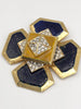 Vintage Mimi DiN enamel rhinestone Maltese cross brooch pin