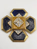 Vintage Mimi DiN enamel rhinestone Maltese cross brooch pin