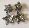 Vintage Thelma Deutch Clip On Rhinestone Flower Earrings - Sugar NY