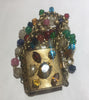 Vintage Czech beaded gold jeweled clasp Bracelet - Sugar NY