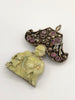 Vintage Rhinestone Enamel Buddha Man pin brooch