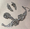 Vintage 1950s Rhinestone Bracelet Earrings & Brooch Set - Sugar NY