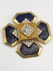 Vintage Mimi DiN enamel rhinestone Maltese cross brooch pin