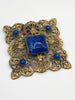 Antique blue glass Filigree dress clip