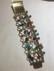 Vintage Czech beaded gold jeweled clasp Bracelet - Sugar NY