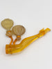 Antique Art Deco Celluloid high heels leg perfume charms novelty brooch pin