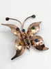 Vintage rhinestone butterfly brooch pin