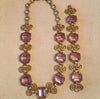 Vintage Art Deco Purple Crystal Necklace & Bracelet Set - Sugar NY