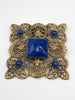 Antique blue glass Filigree dress clip